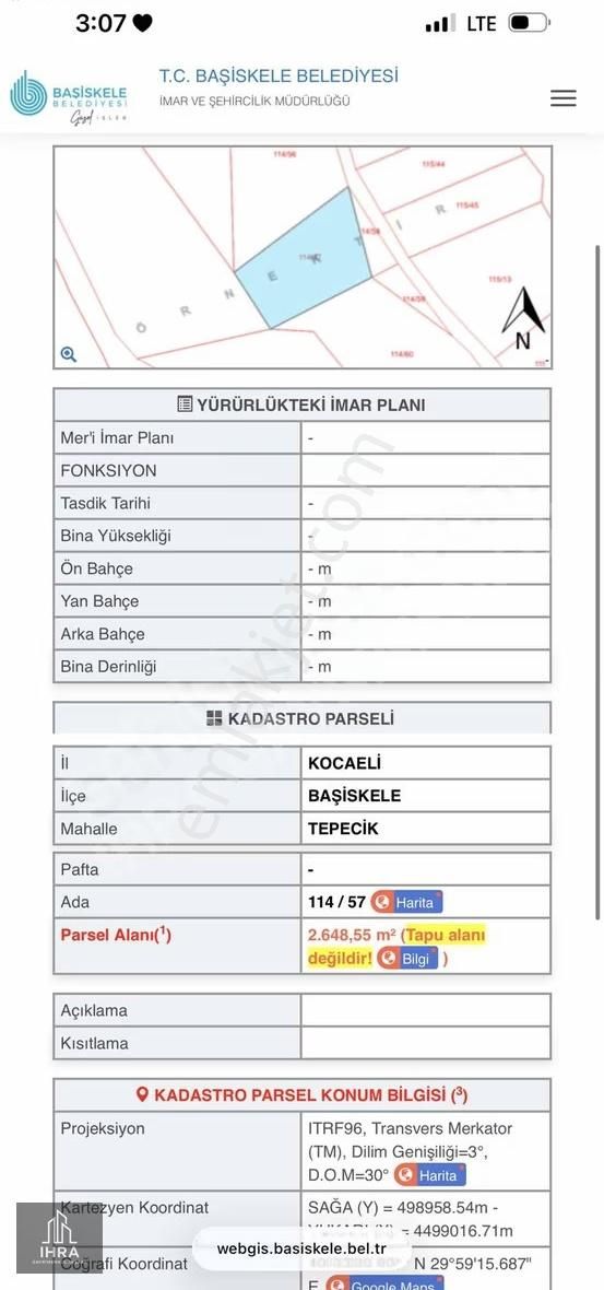 İhra'dan Yuvacık Tepecik'de Köy İçi İmarlı Tarla