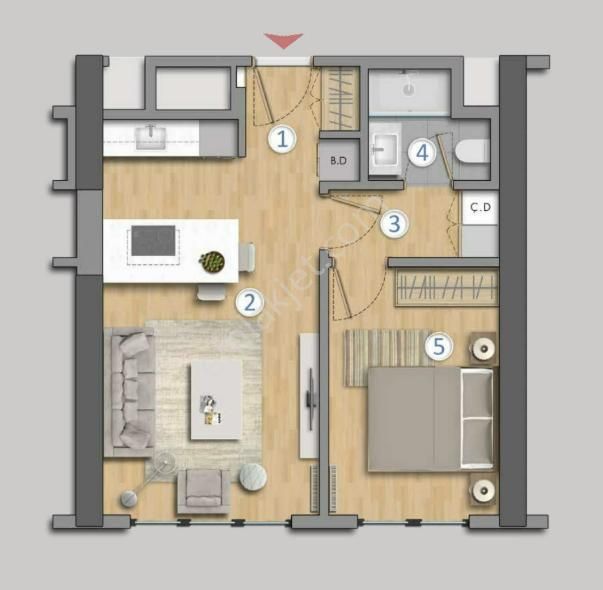 Antasya Residence, Bahçe Katında, Taşınmaya Hazır, Masrafsız, Satılık Daire & Büro & Ofis - Görsel 33