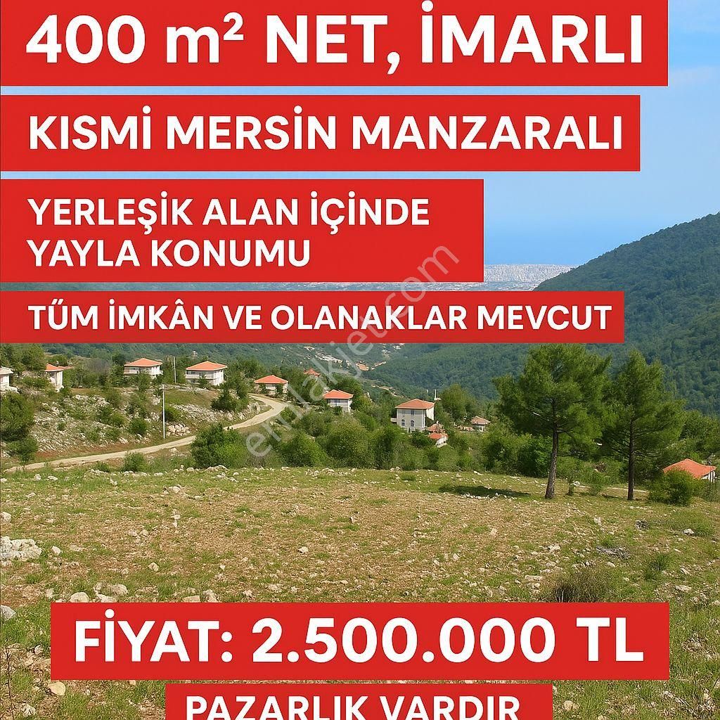 🏡 Toroslar / Çandır Mahallesi – Sinap Mevkii400 M² Net, İmarlı – Kısmi Mersin Manzaralı Y