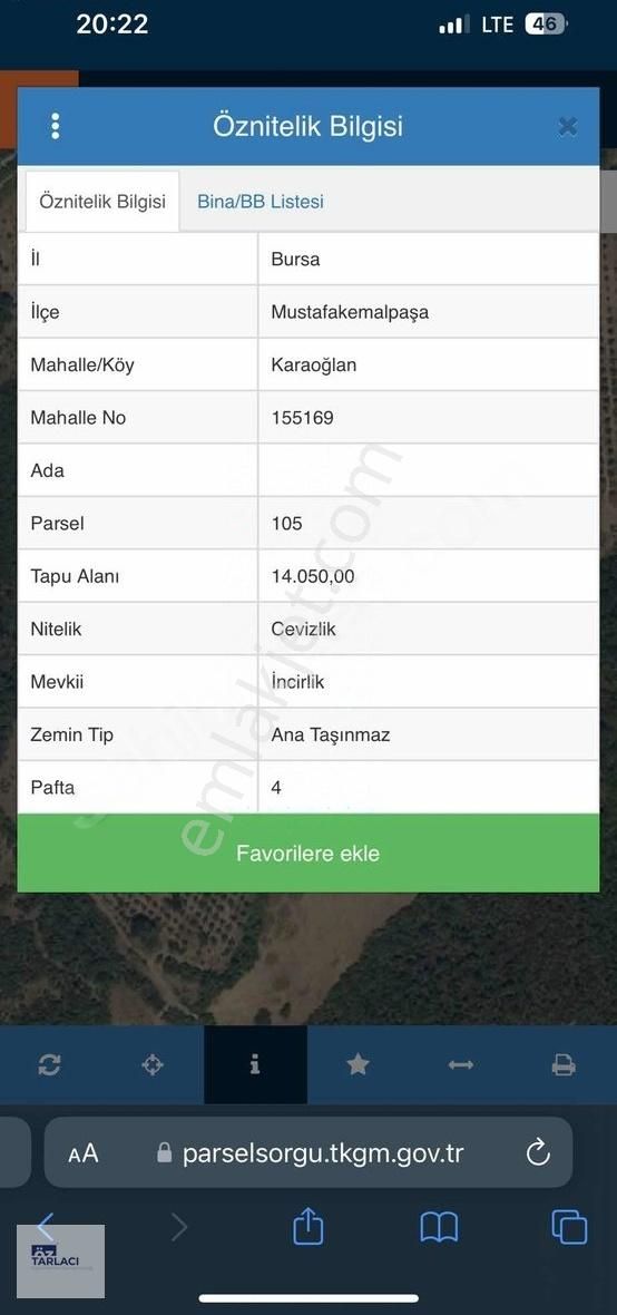 Karaoğlan'da Takaslı 14050m2 190 Adet Ağaçlı Ceviz Bahçesi