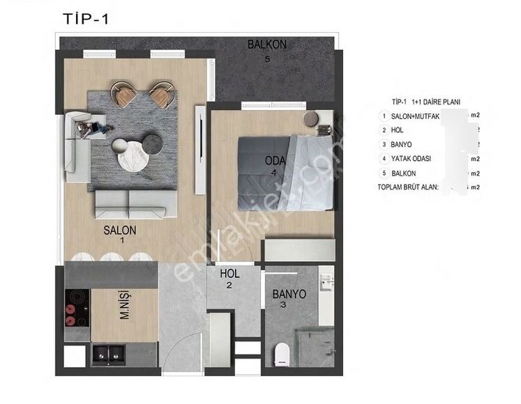 **gallardo Logom** Lüks 1+1 Daire** Süper Cephe