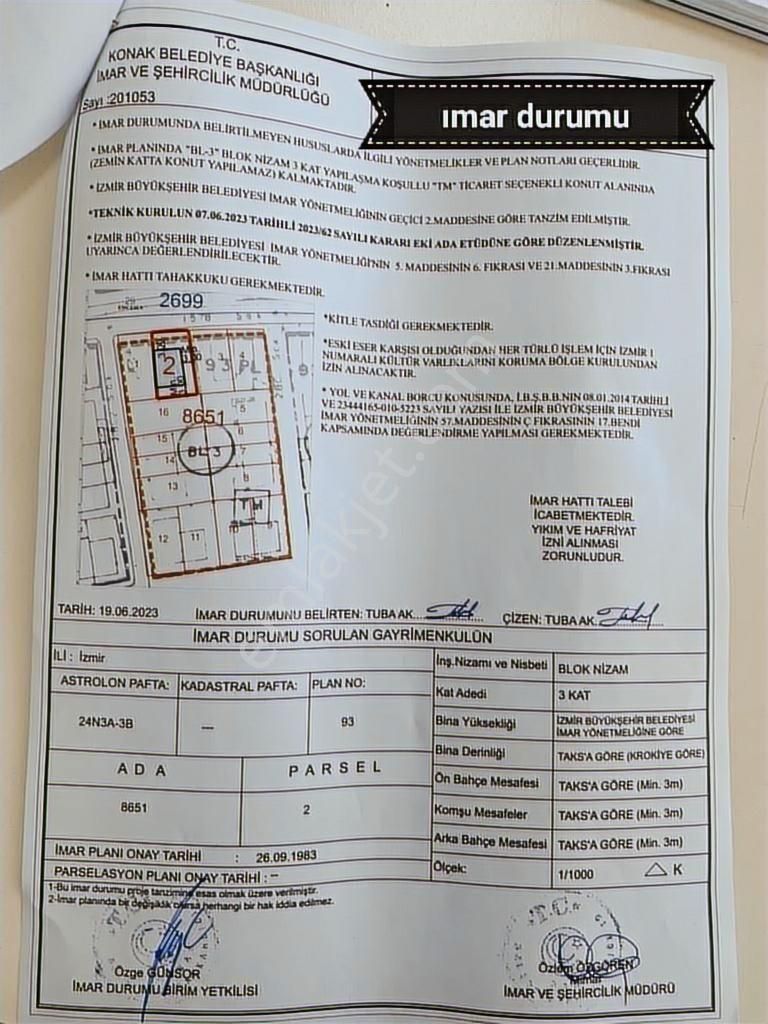 Başkut'tan Konak Mersinli'de Ticari+konut İmarlı Satılık Arsa - Görsel 8