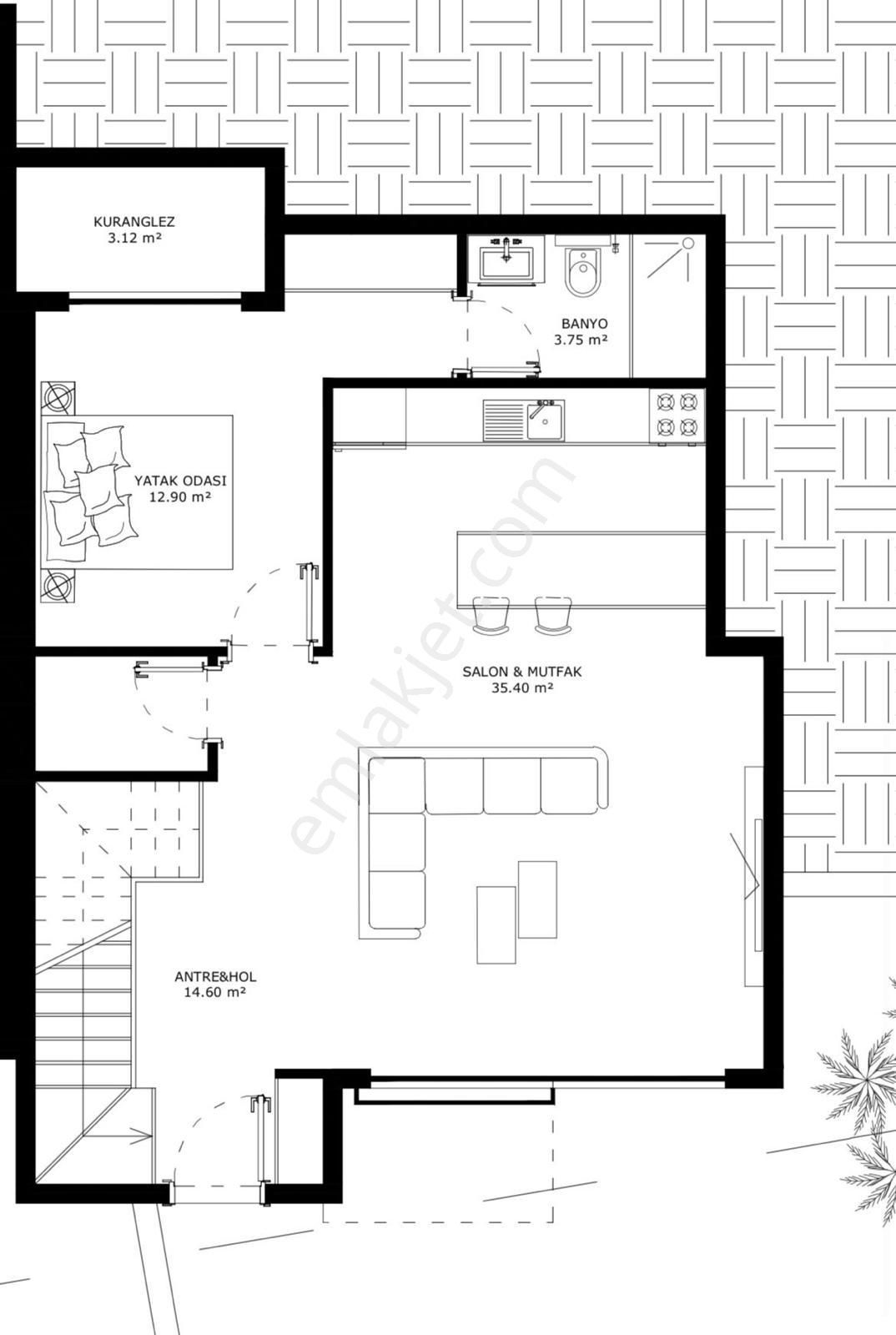 Bodrum Dereköyde Projeden Satılık 3 + 1 Dubleks Villa - Görsel 13