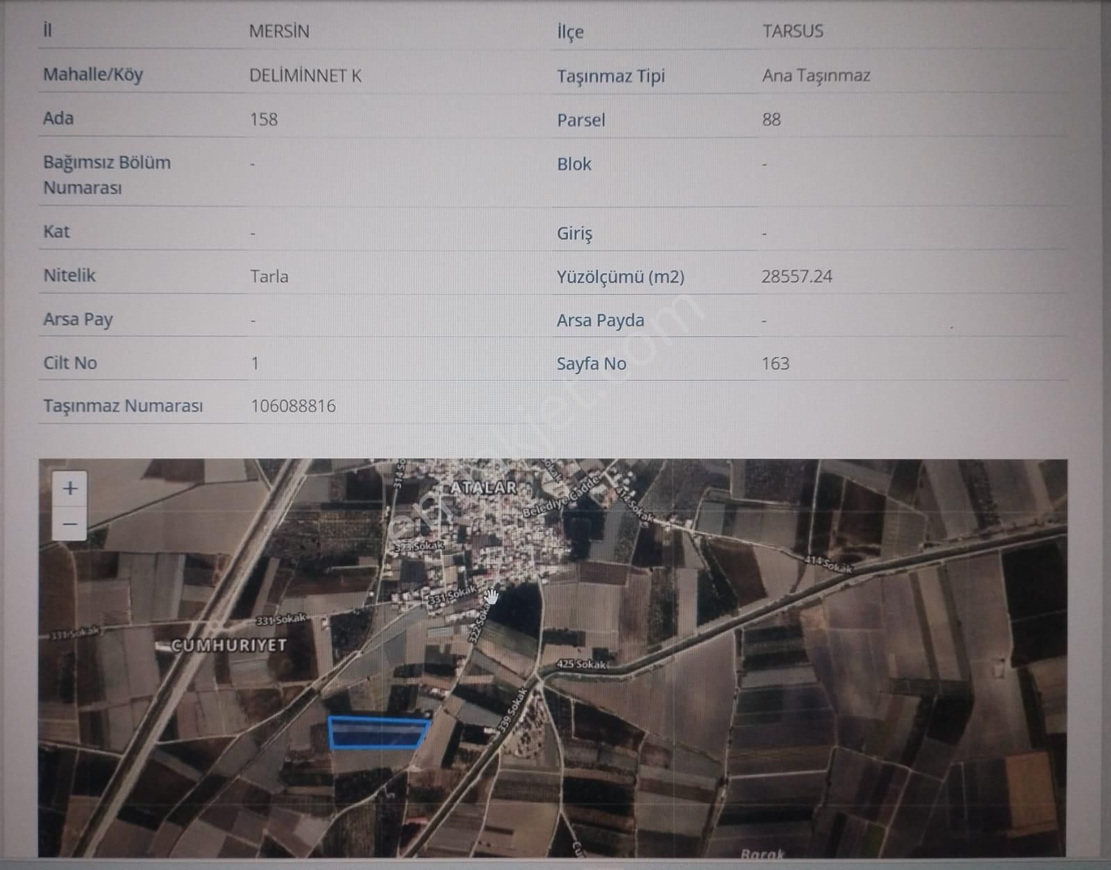 Tarsus Atalar Mahallesi'nde 14 Dönüm Bahçe Acil Satılık!