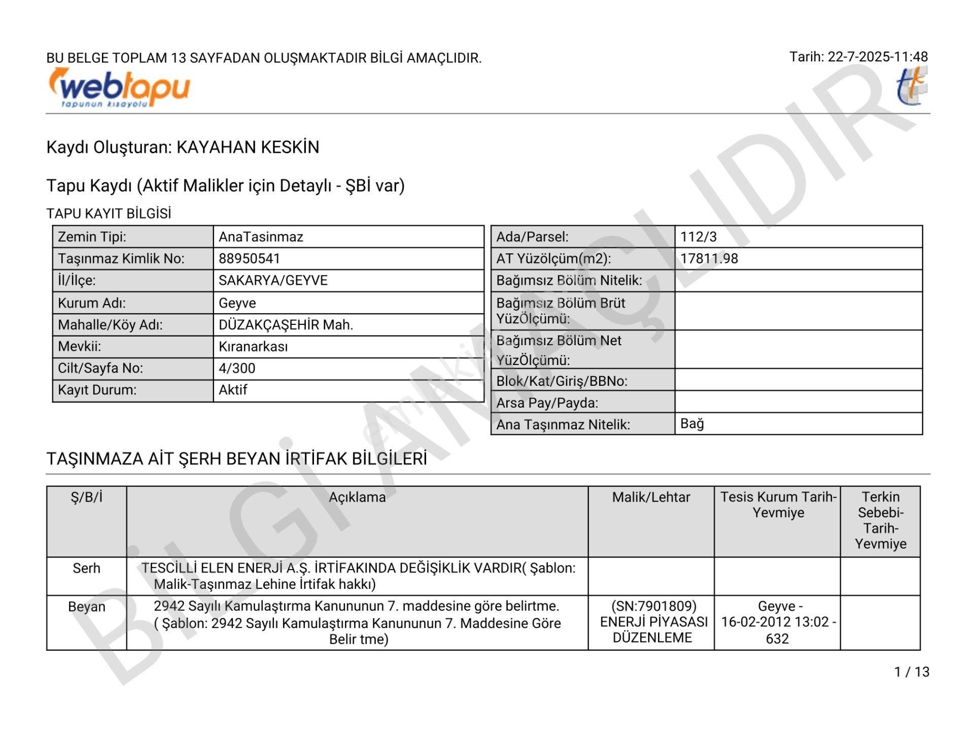 Sakarya Geyve Akçaşehir'de Satılık Arsa Hissesi - Görsel 7