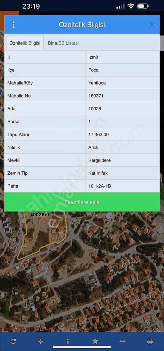Yenifoça Donantkent'de Ful Deniz Manzaralı Satılık Arsa