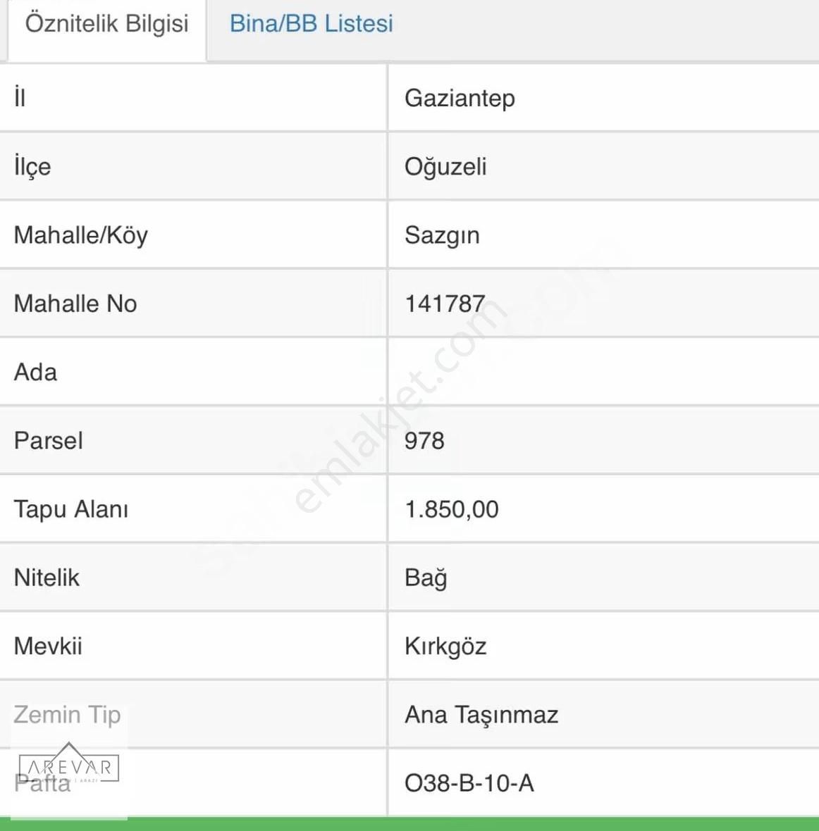Arevar'dan Havaalanı Civarı Bağ Evlik Arazi