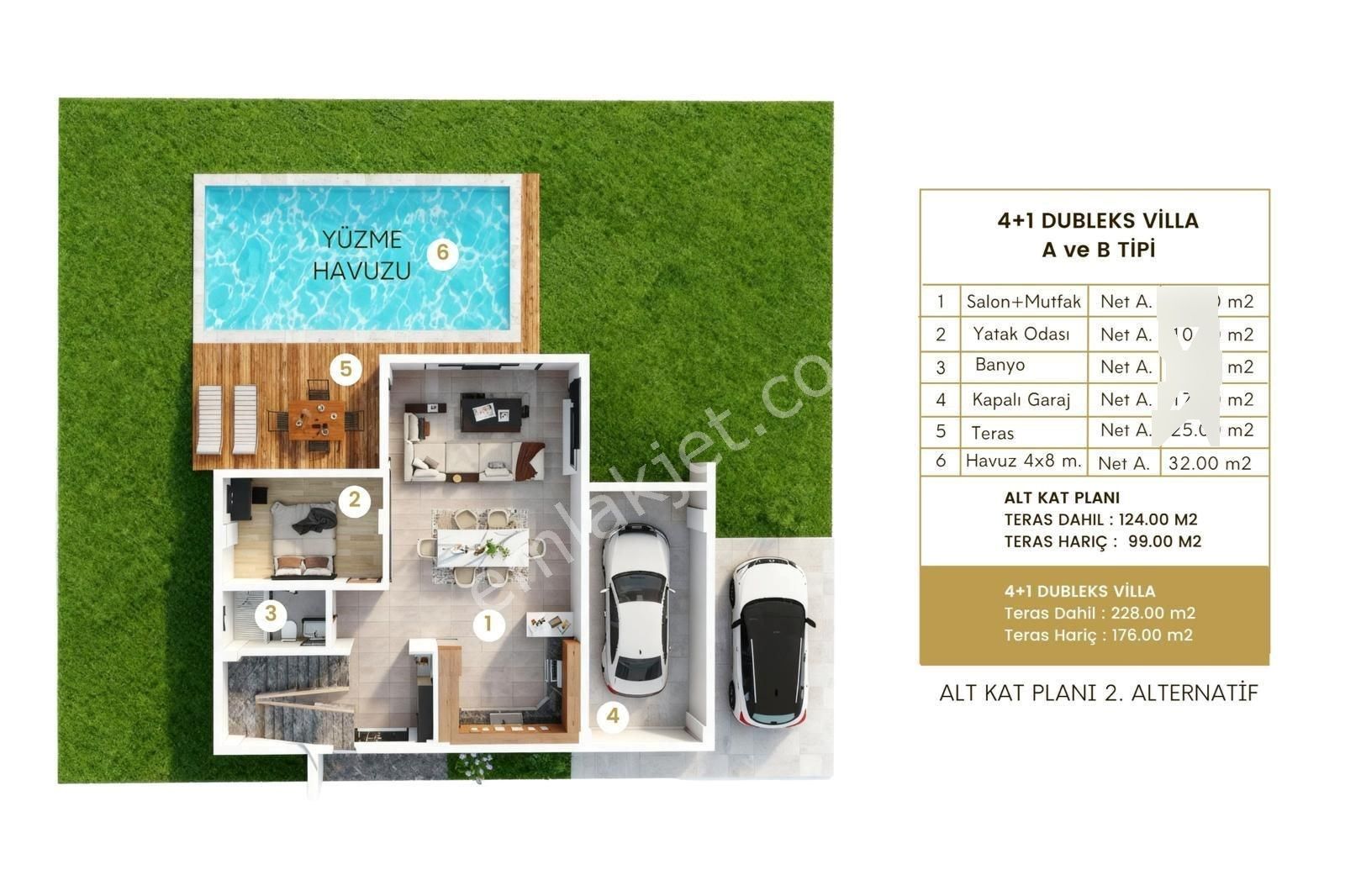 Çatalköy Diana Beach Bölgesinde 4+1 Satılık Dublex Villalar - Görsel 10