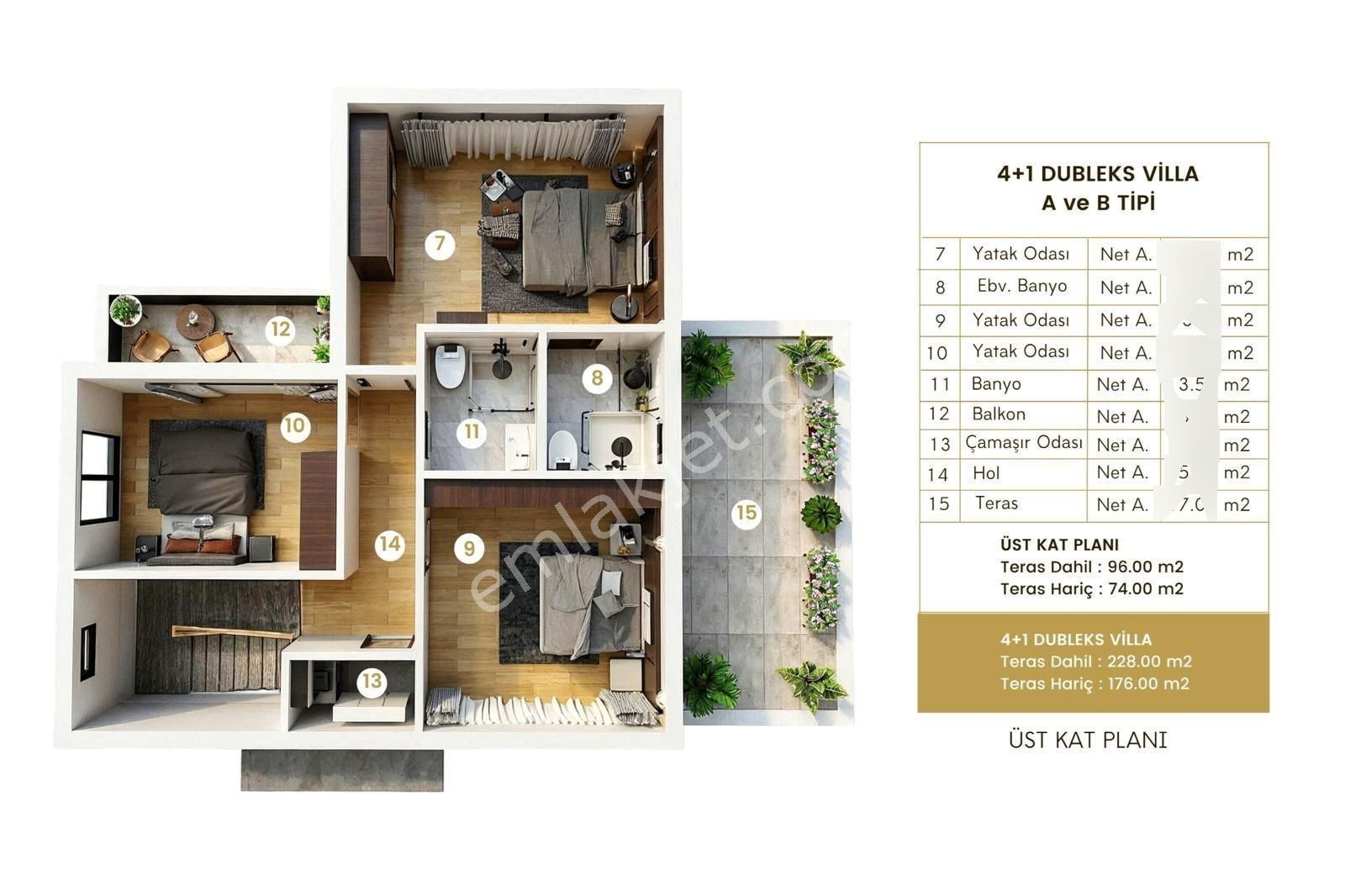 Çatalköy Diana Beach Bölgesinde 4+1 Satılık Dublex Villalar - Görsel 2