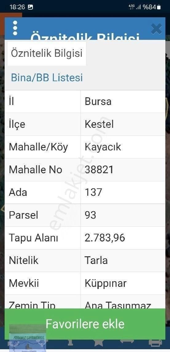 Bursa/kestel-kayacık Mah.de Satılık Müstakil Tapulu (2.784)m2 Hobi Bahçesi. - Görsel 4