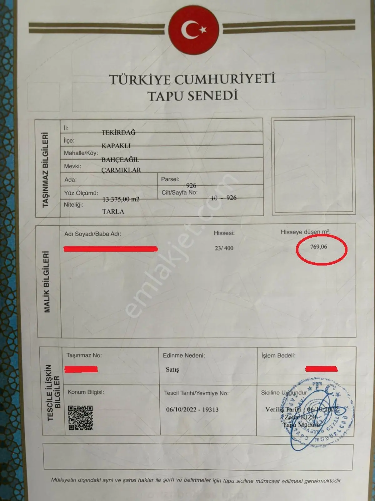 Bahçeağılda İçinde 2+1 Prefabrik Olan 769 M2 Satılık Bağ Evi - Görsel 9