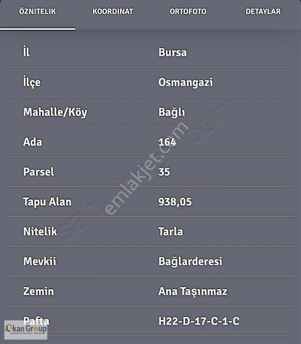Okan Group'tan Osmangazi Bağlı Mah. 938m² Tarla | Acil | ! - Görsel 3