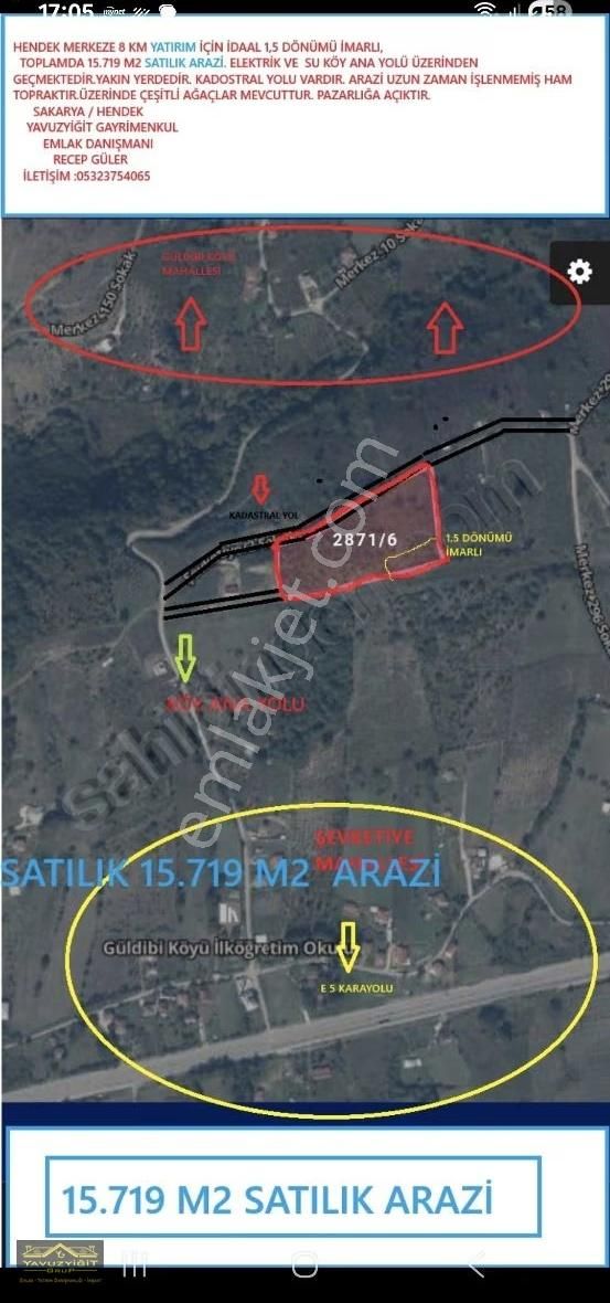 Hendek Merkeze Yakın Güzel Lokasyonda 15.719m² Satılık Arazi - Görsel 5