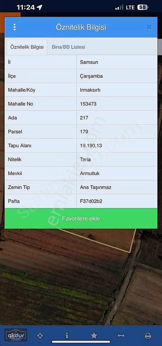 Akdur Dan Cınarlık Ta 9,596 M2 Tarla