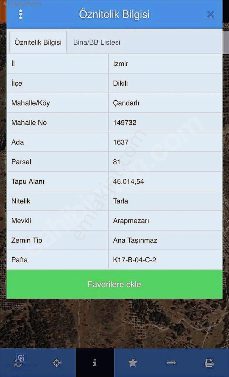Dikili Çandarlı İmara Yakın Kooperatif Toplam 15 Hisse