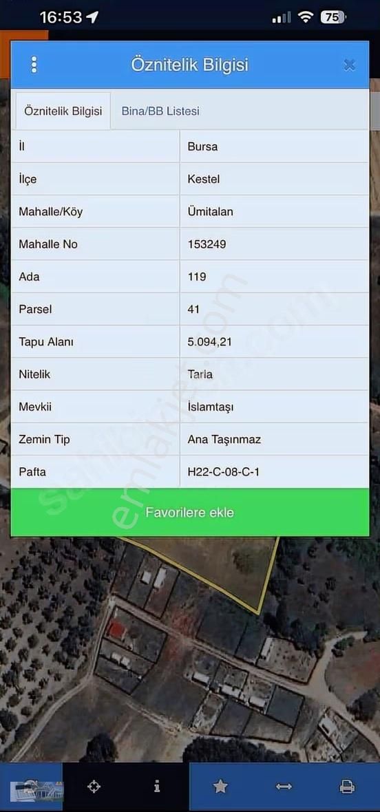 Kestel Ümitalanda Yola Cephe 5097 Metre Arazi