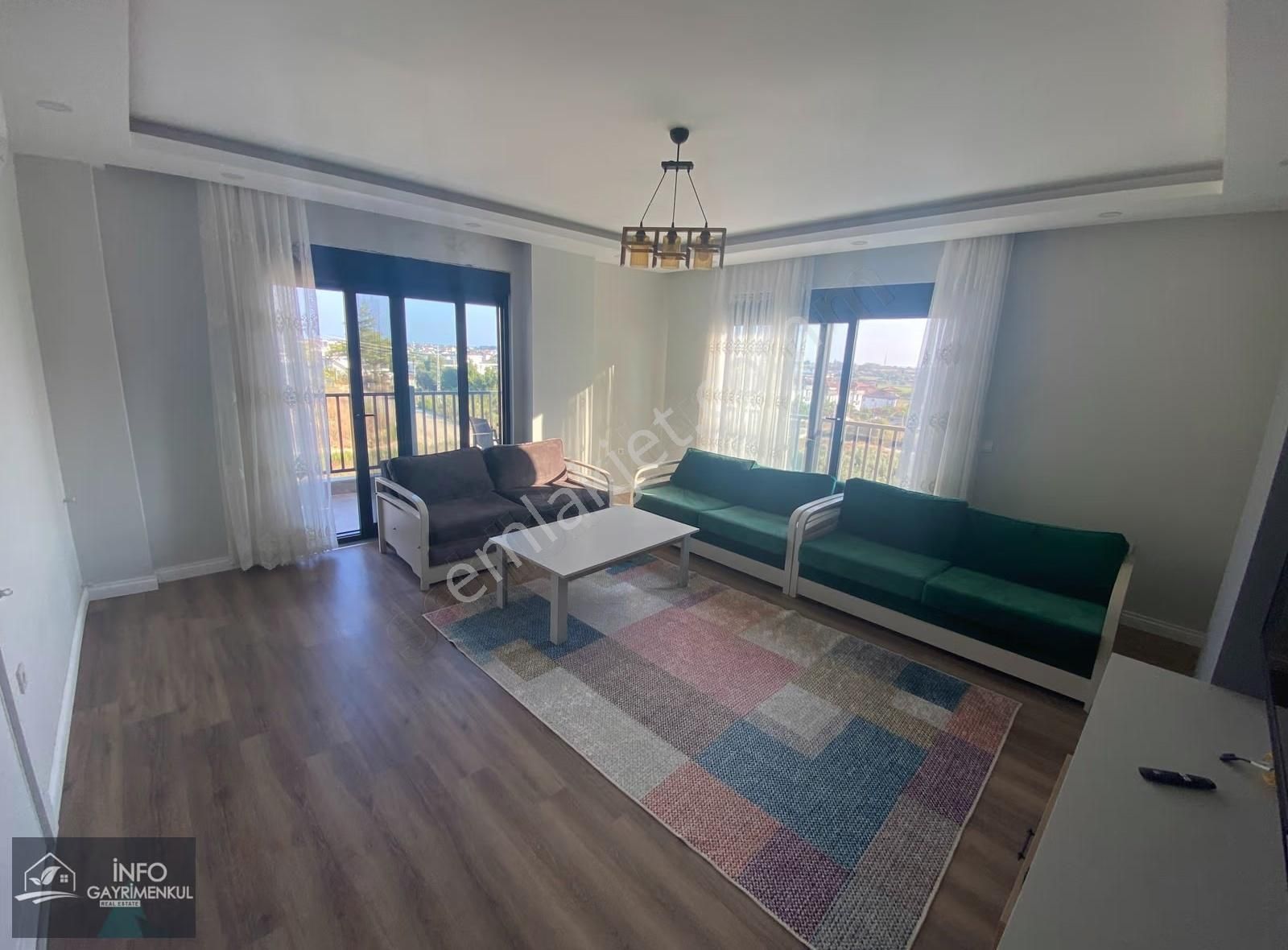 İnfo Gayrimenkul 1+1 Eşyalı Kiralık Geniş Dr Havuzlu Deniz Mzrlı