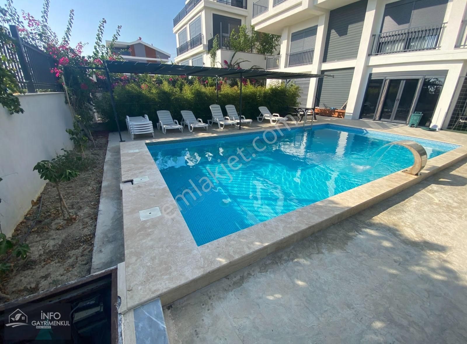 İnfo Gayrimenkul 1+1 Eşyalı Kiralık Geniş Dr Havuzlu Deniz Mzrlı - Görsel 19