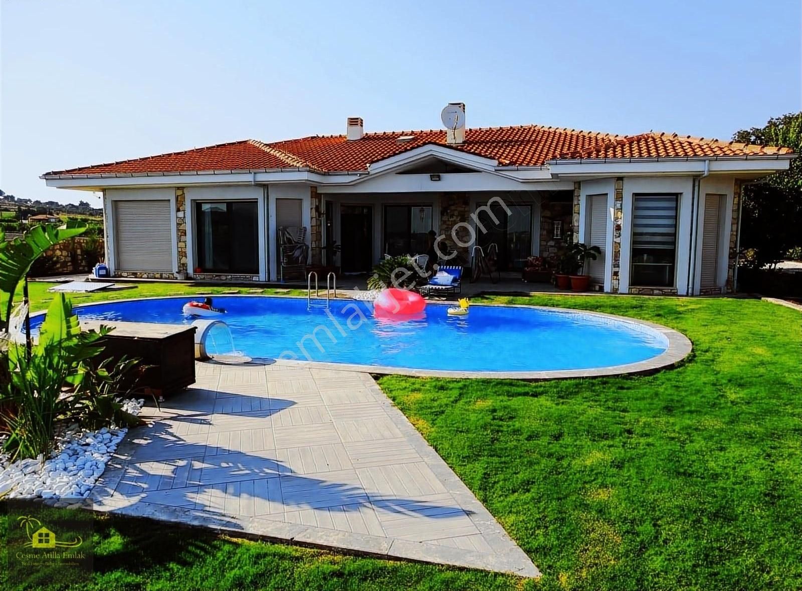 Çeşme'de Yıllık Kiralık Müstakil Villa 4500m2 Arsa İçinde - Görsel 4