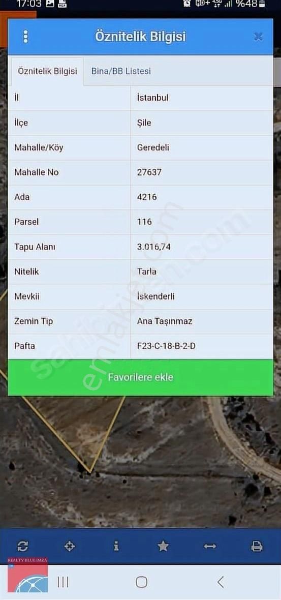 Şile Geredeli Köyünde 3.016 M Güzel Konumlu Kadostral Yola Cephe - Görsel 3