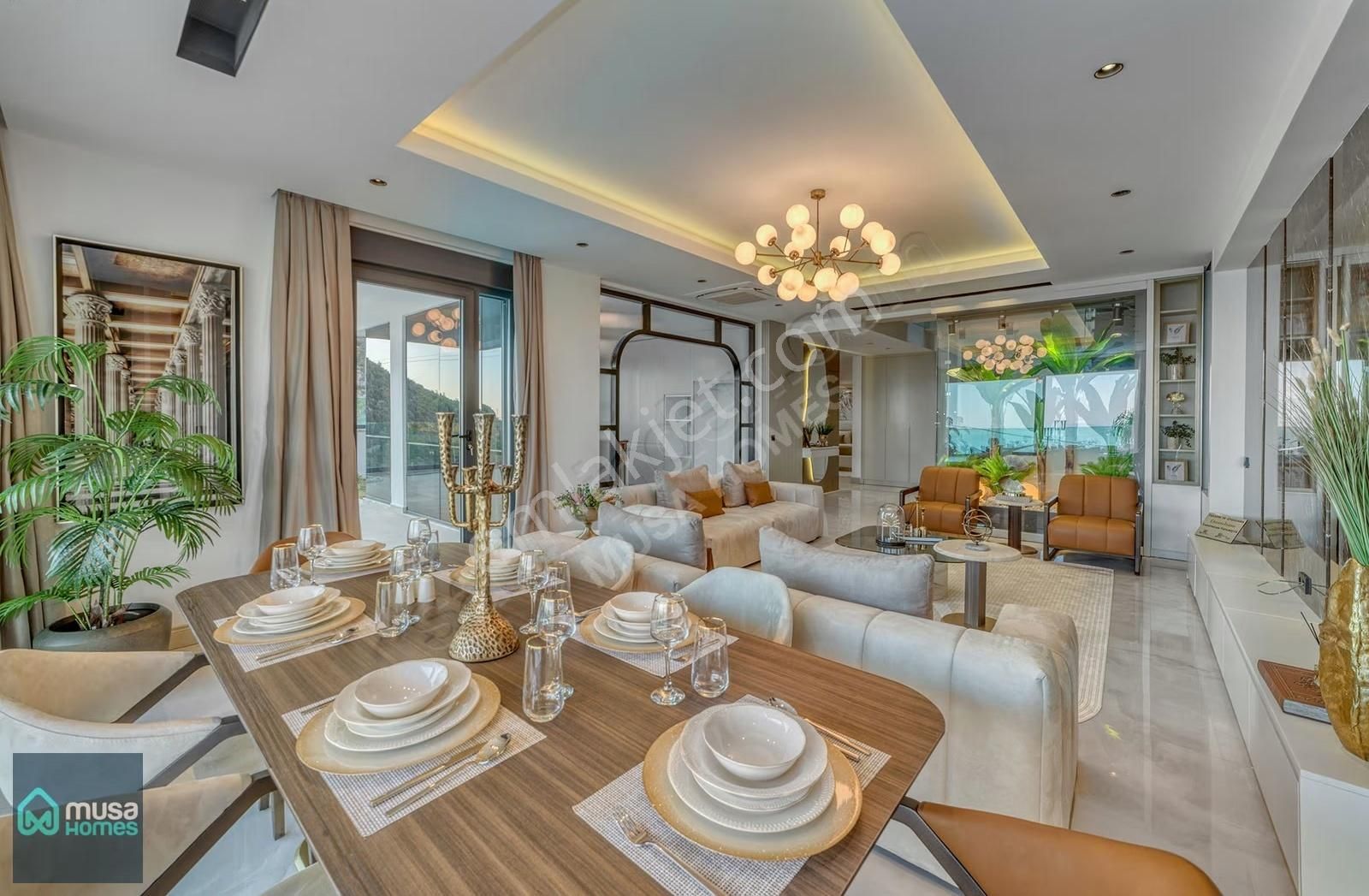 Alanya Tepe Mah. Lüks Eşyalı Deniz Doğa Ve Kale Manzaralı Villa - Görsel 7