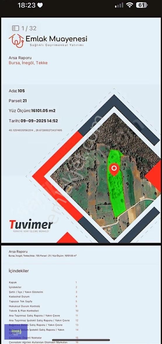 Rookz Doruk'dan İnegöl'de Aynı Adada 5 Parselli 32 Dönüm Tarla!! - Görsel 4