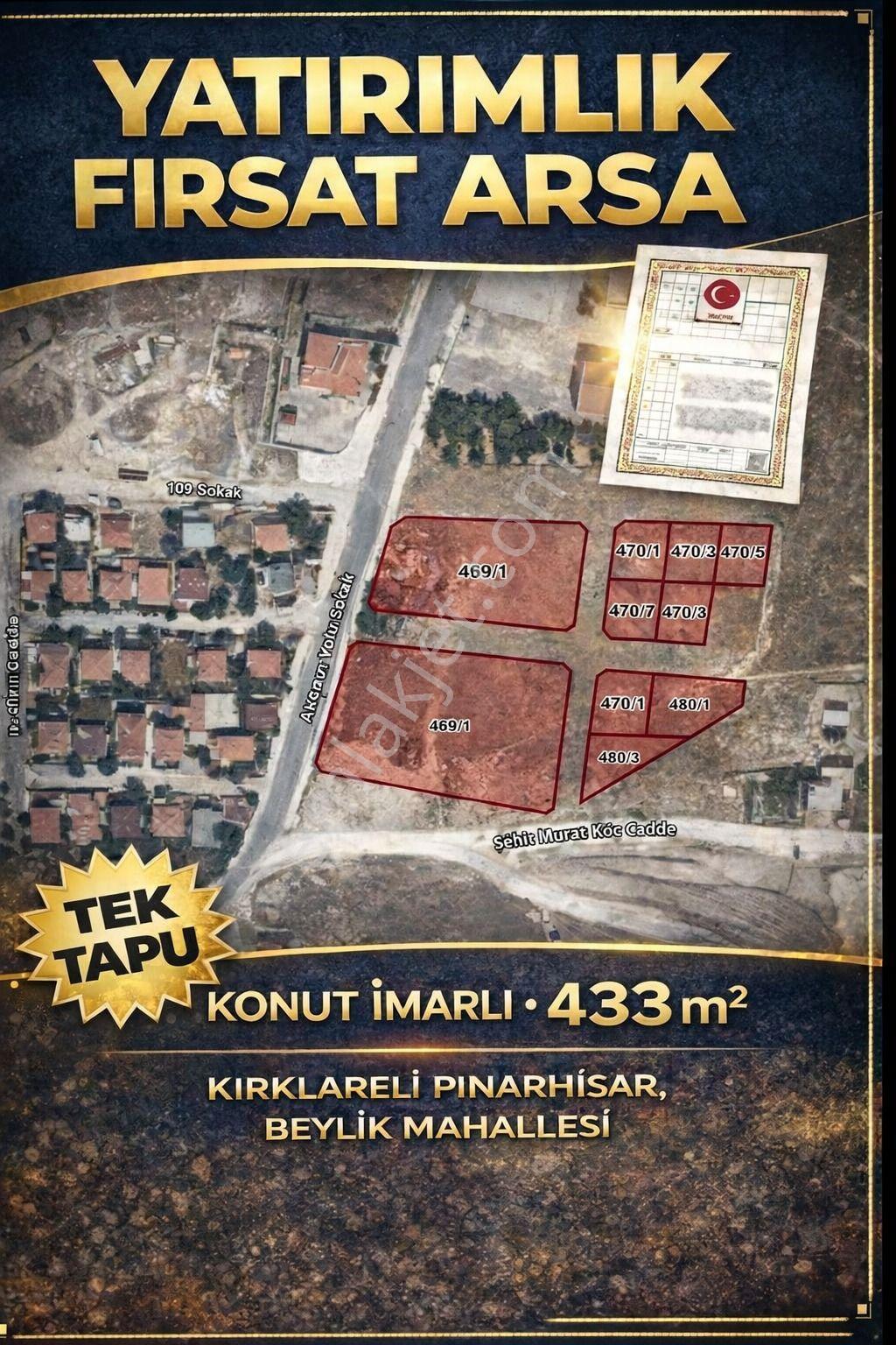 Kırklareli Pınarhisar Beylik Mahallesinde Sahibinden Satılık Arsa - Görsel 2