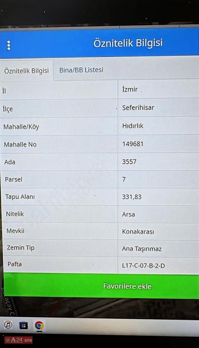 A24 Site Emlak ;seferhisar Hıdırlıkta Satılık Konut İmarlı Arsa - Görsel 12