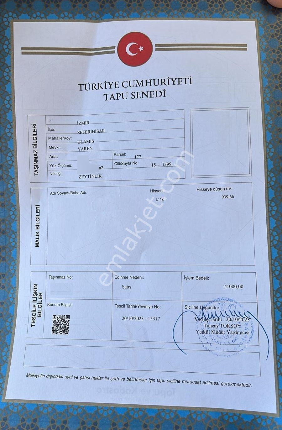 İzmir Seferihisar Ulamış 939 M² Kelepir Fiyata Zeytinlik, Kaçmaz - Görsel 4