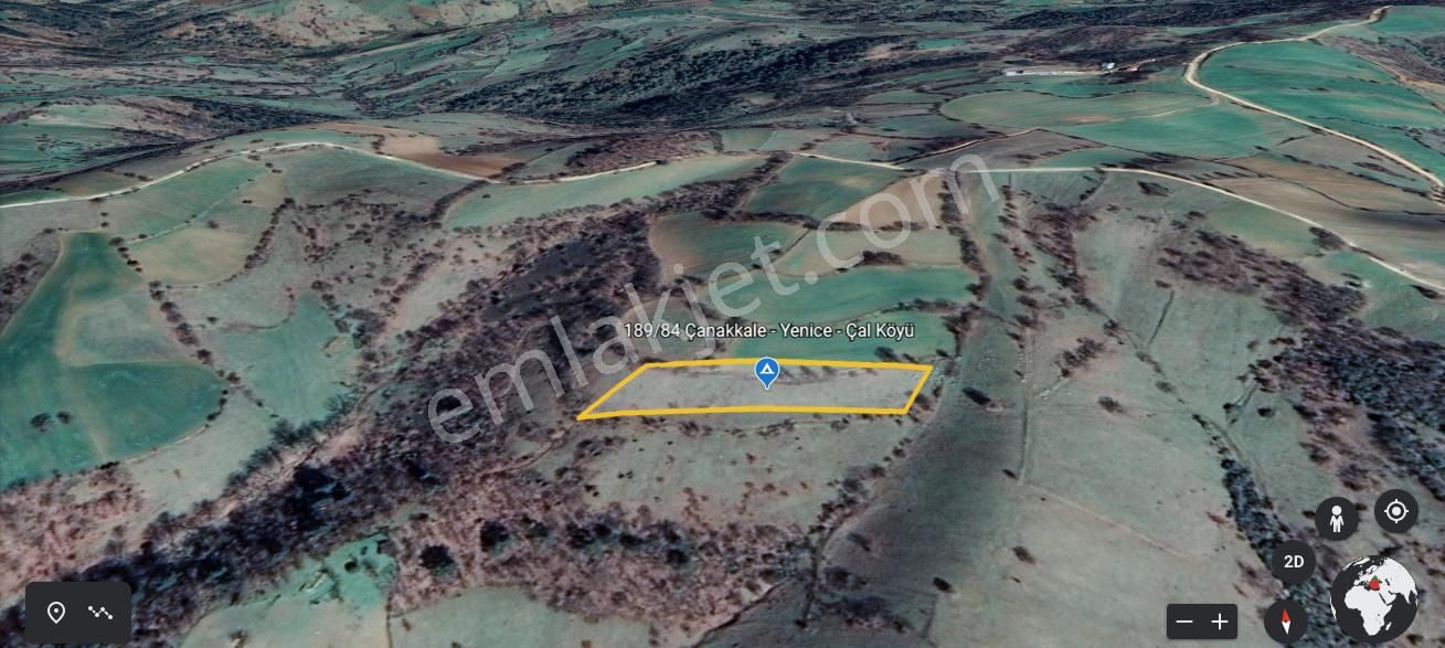 Çanakkale Yenice Çalköy 6.640 M² Müstakil Tarla, Kadastro Yola Cephe - Görsel 2