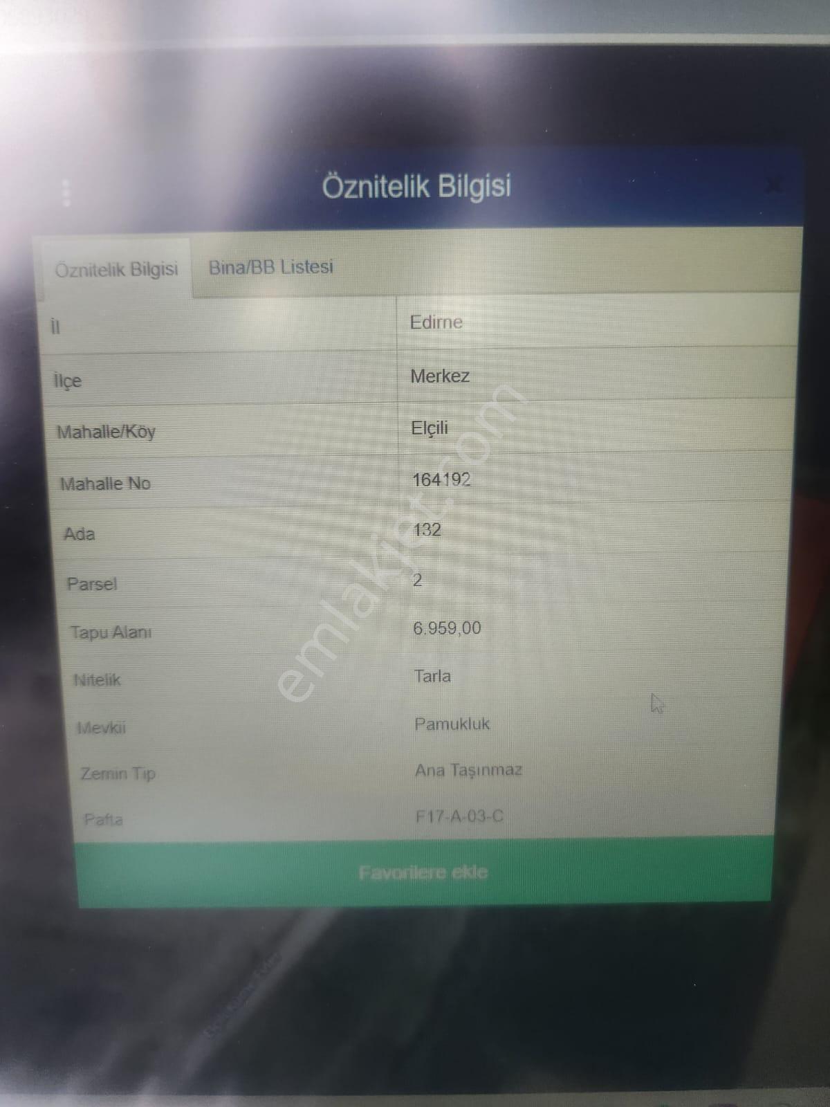 Edirne Elçili Köyünde Satılık Tarla