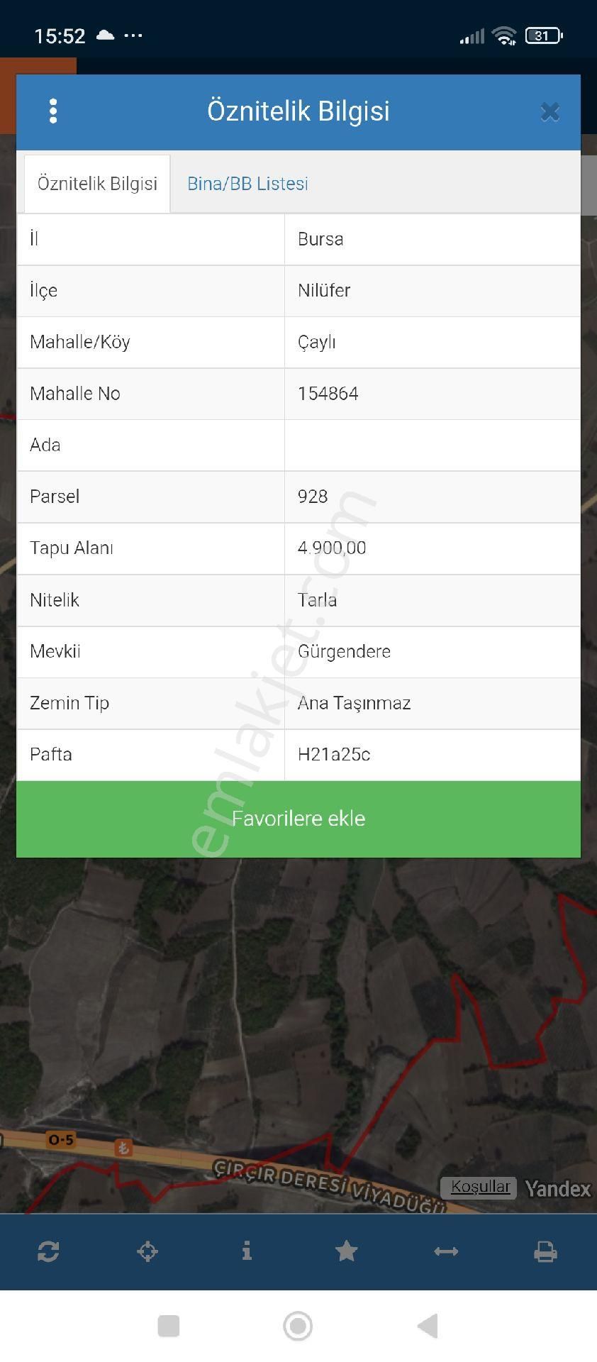 Nilüfer Çaylı Mahallesi Satılık 4.900 Mt2tarla - Görsel 3