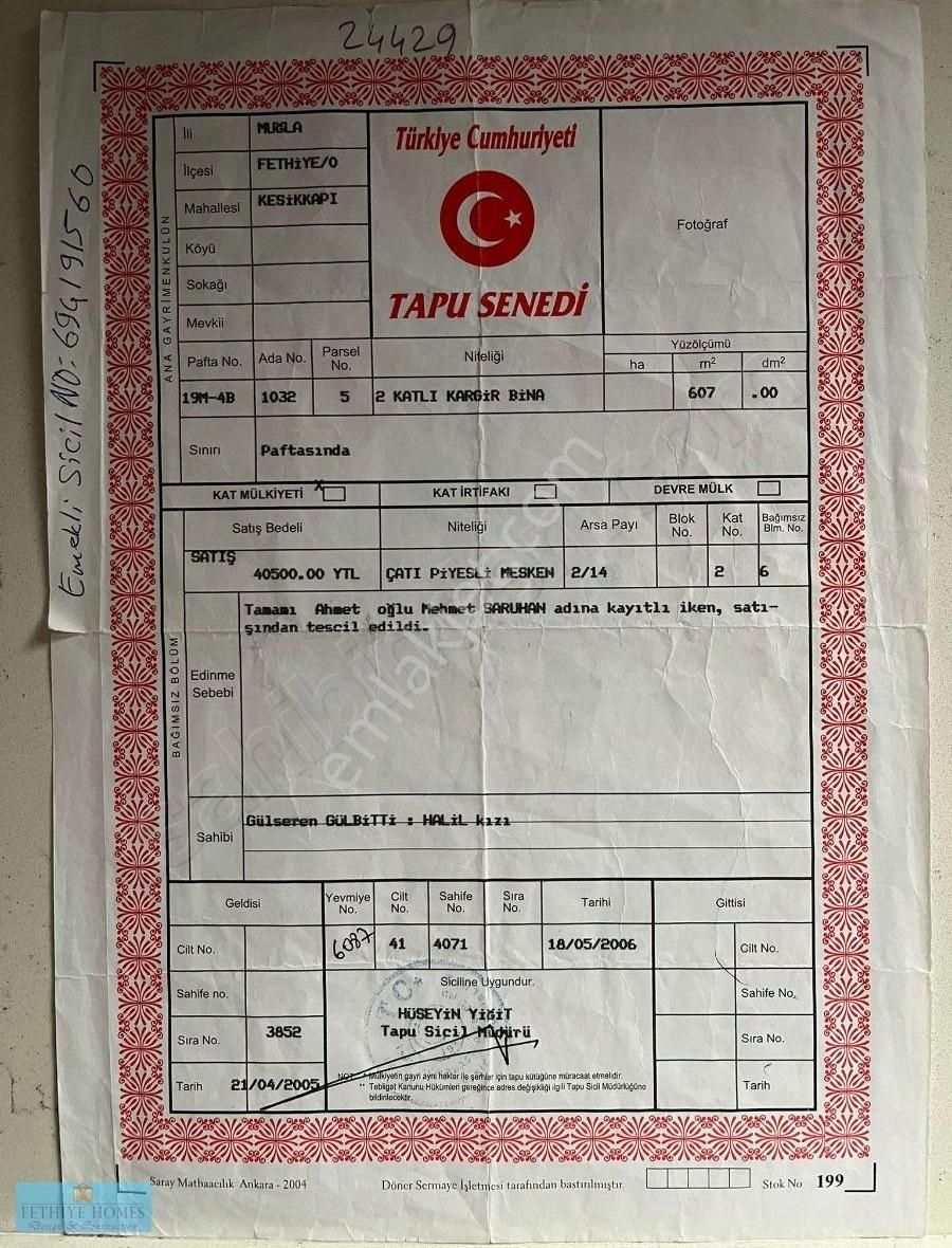 Fethiye Taşyaka Mah. 2+1,tek Tapu 2 Daire Satılık. - Görsel 18