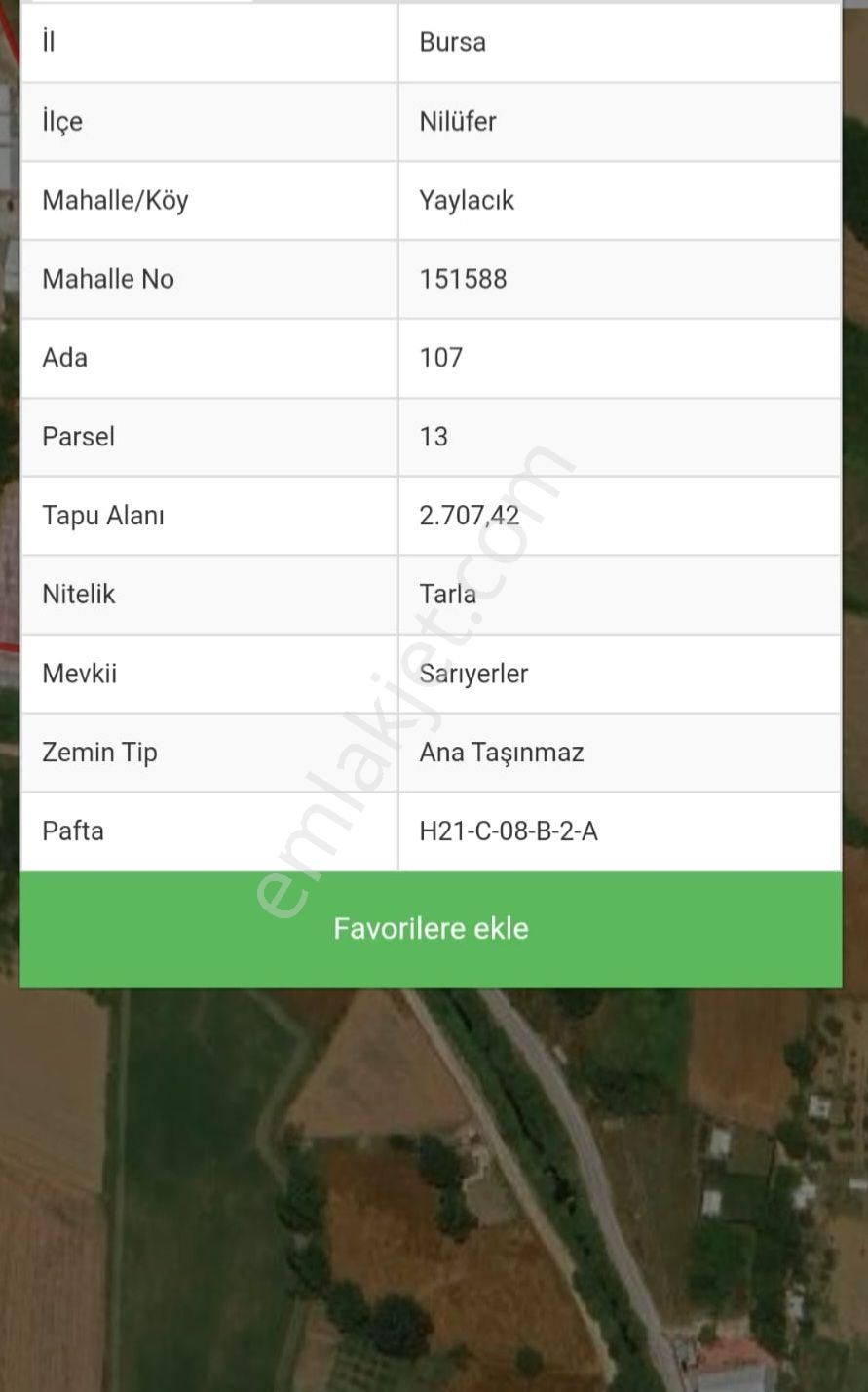 Bursa Nilüfer Yaylacık Tapulu Ürünlü Köy Cıvarı - Görsel 3