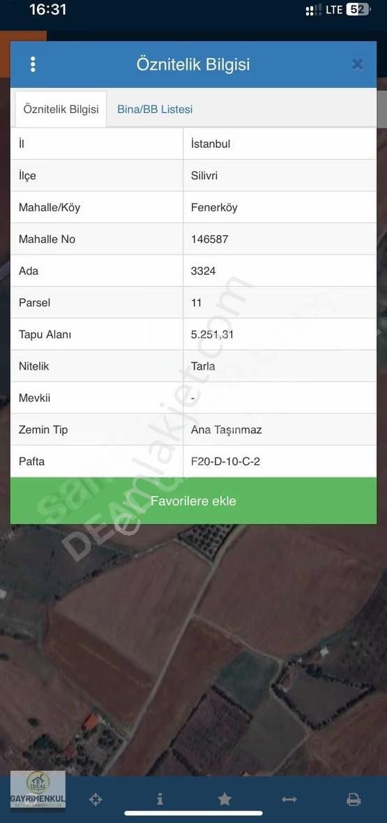 Silivri Fenerköyde Deniz Manzaralı Satılık Tarla - Görsel 2