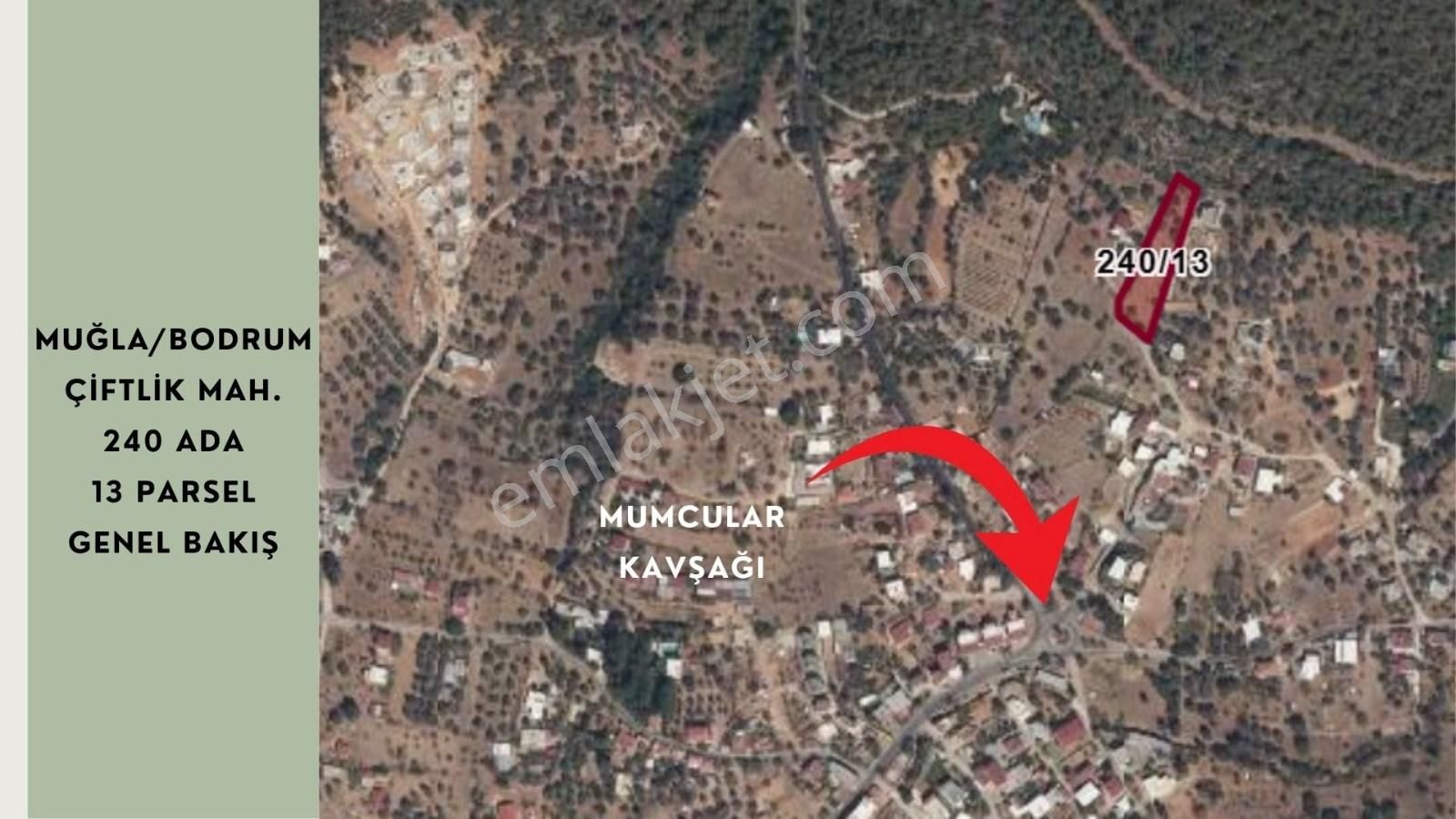 Bodrum Yalıçiftlik'te İmarlı Brüt 2.404m² Konut Arsası - Görsel 2