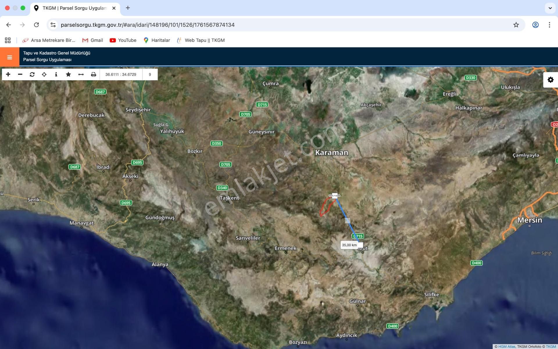 Mersin Mut Gökçetaş Satılık Tarla Fırsat! - Görsel 7