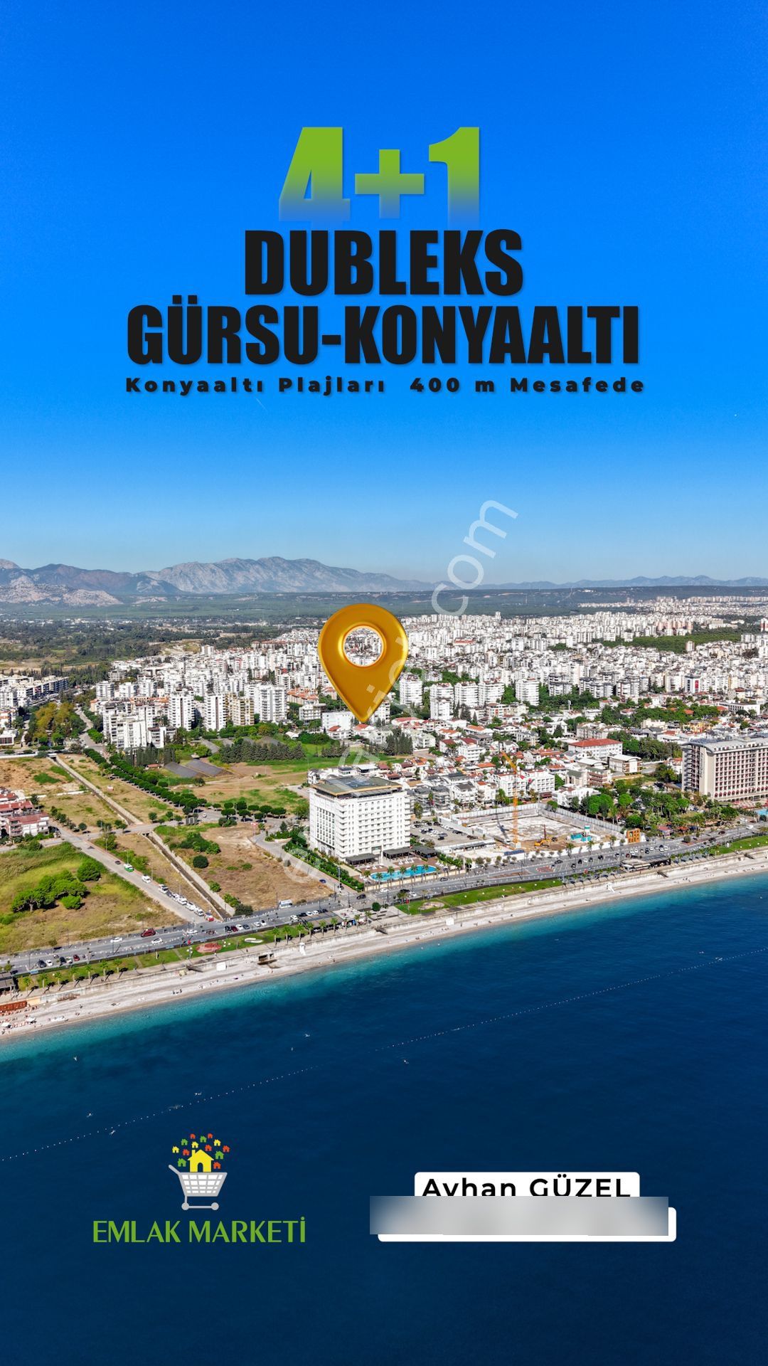 Konyaaltında Denize 400 Mt. Villa Tadında Sitede Ultralüks 4+1 - Görsel 9