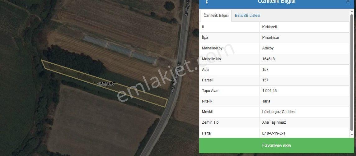 Pınarhisar Ataköy 1.991 M2 Müstakil Tapulu Anayola Cepheli Tarla - Görsel 33