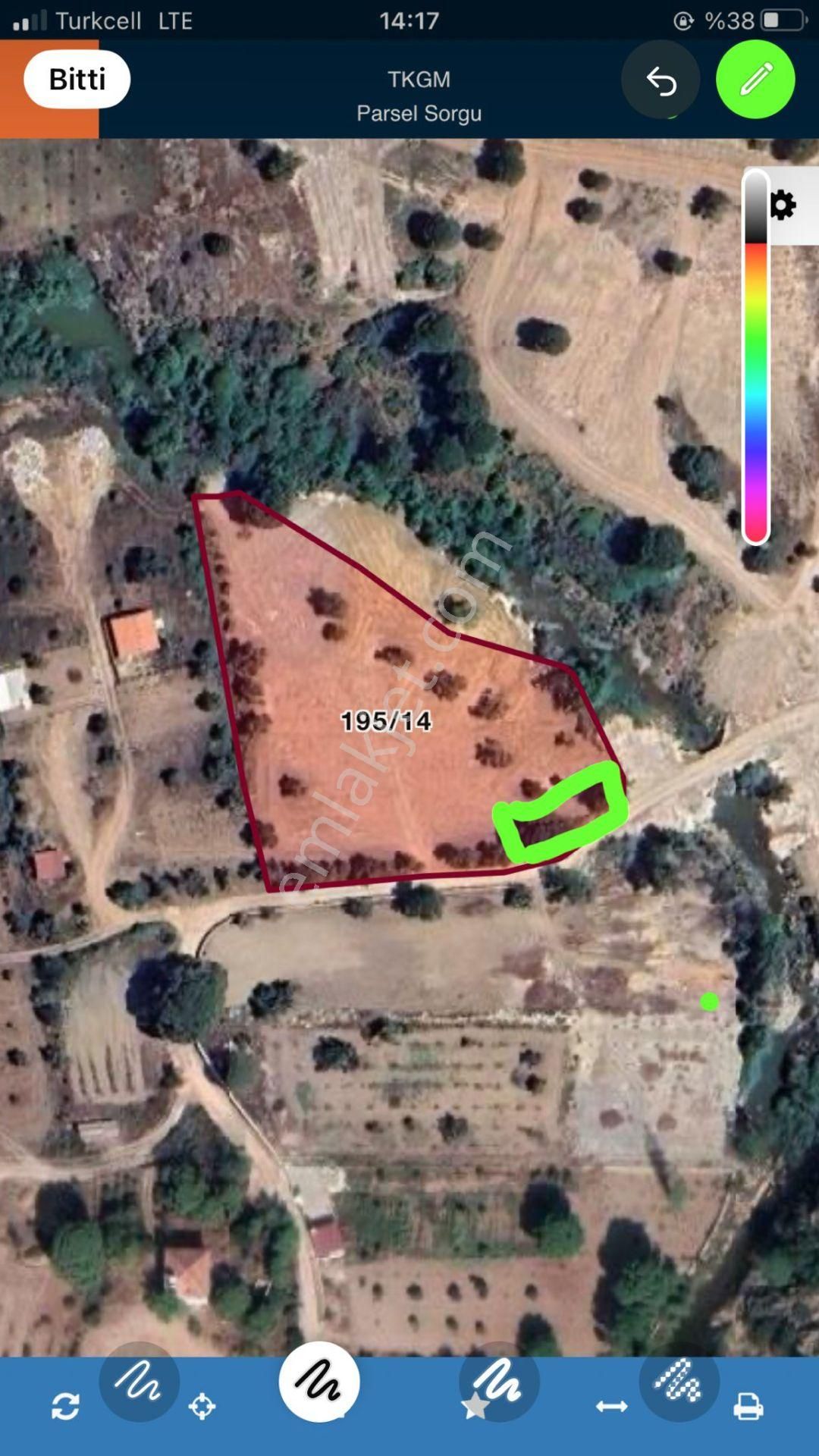 İzmir Menderes Künerde Tapudan Satışlı 536 M2 Elektrik Su Köşe Arsa - Görsel 14