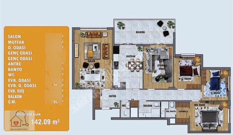 Törekentte Newara Zirve'de 4+1 Ara Katta Prestijli Sitede - Görsel 12