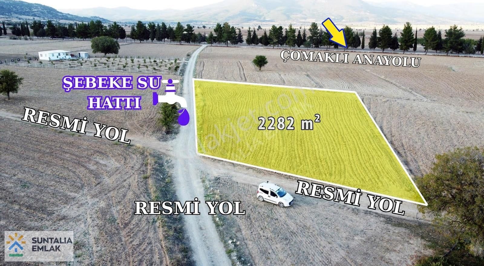 Çomaklının En Güzel Arsası 2282 M2 Köşebaşı Şebeke Suyu Önünde - Görsel 6
