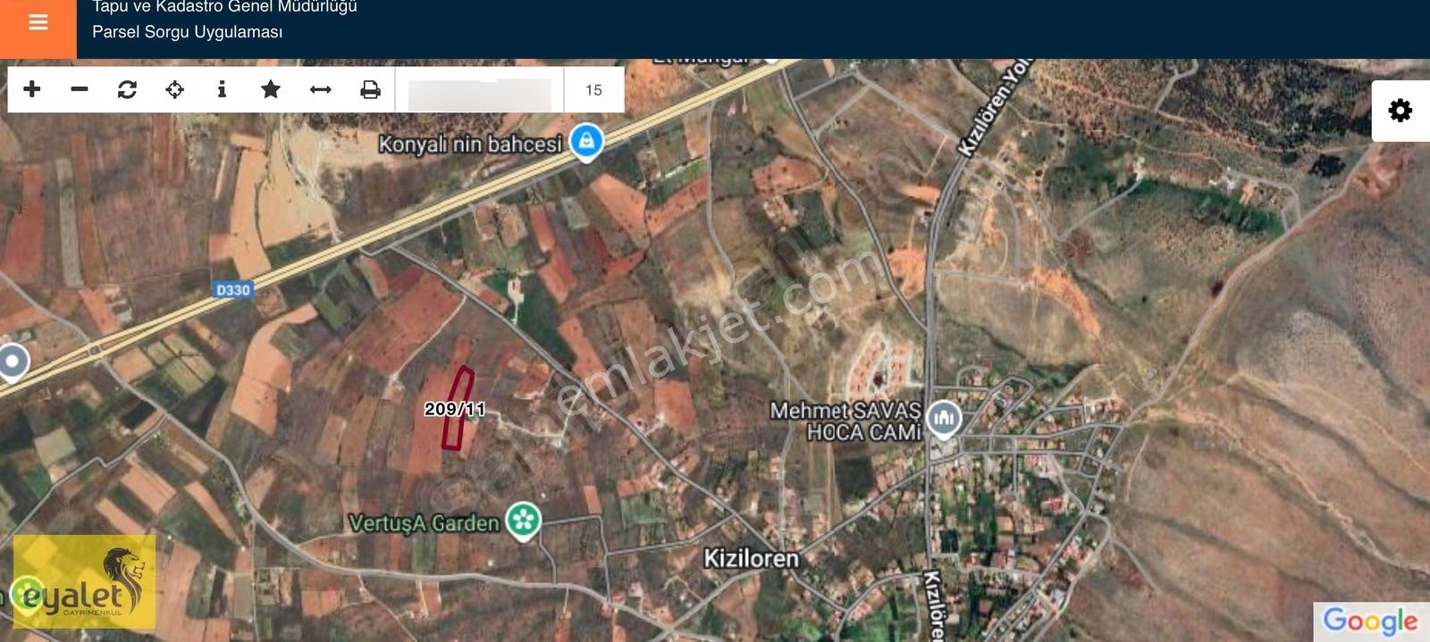Meram Kızılören Bağlarda Elektrikli Çevrili 7.000 M² Tarla - Görsel 12
