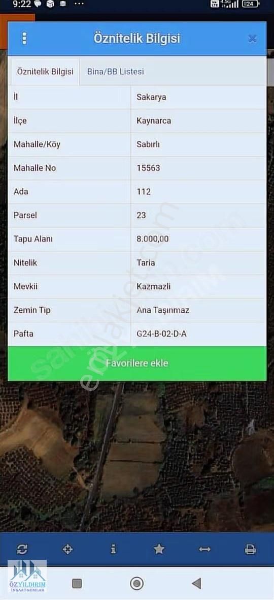 Sakarya Kaynarca Sabırlı 8000m2 İki Katli Ev Olan Satılık Tarla - Görsel 2