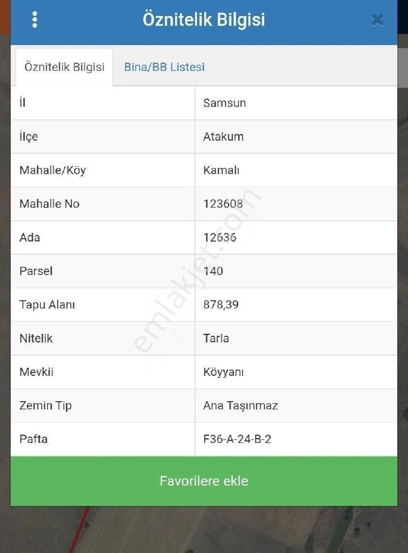 Salur Gayrimenkul Den Atakum Kamalı Dan Satılık Tarla - Görsel 2
