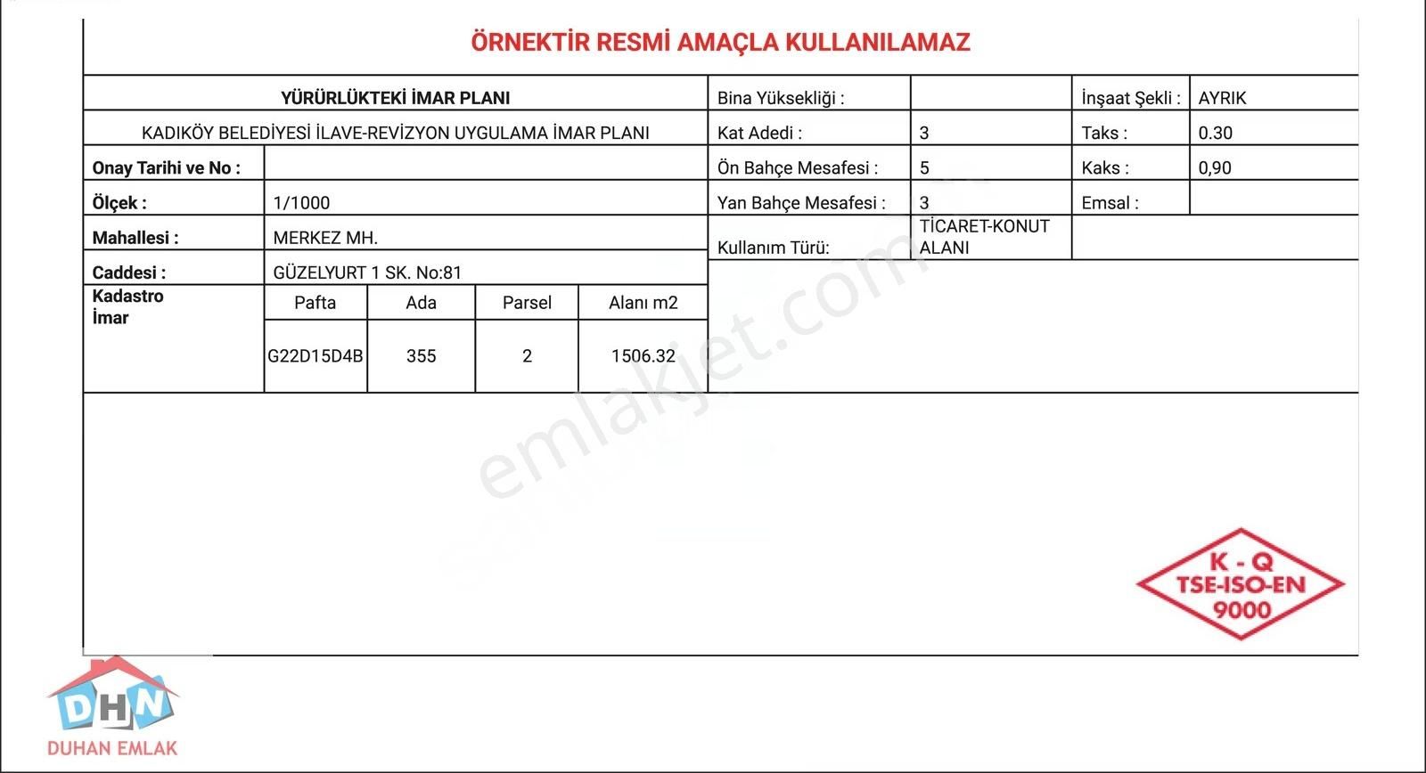 Duhandan Kadıköyde 1.506m2 Termal Yoluna Cephe 3 Kat İmarlı Arsa - Görsel 8