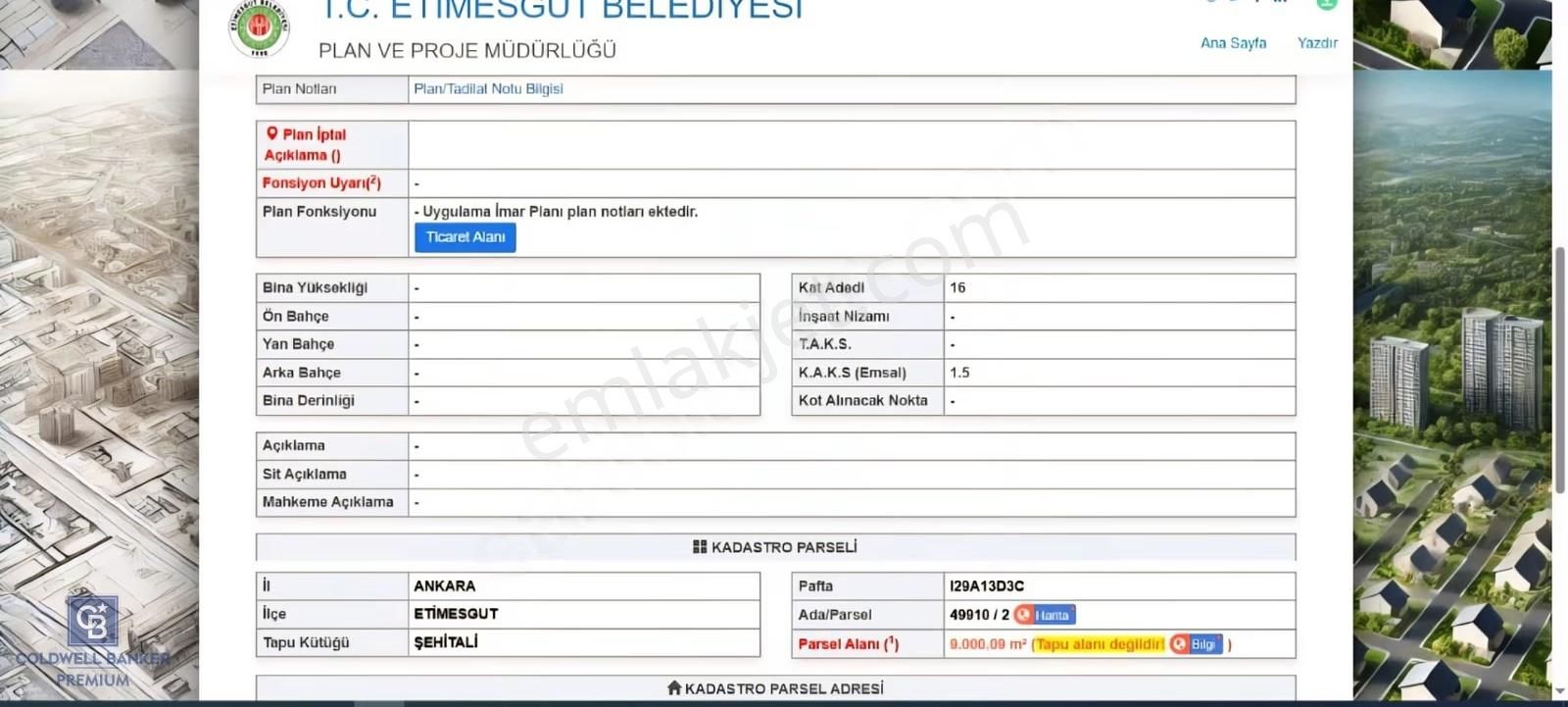 Cb Premıum'dan Yaşamkent Bitişiği Yatırımlık Ticari Arsa - Görsel 4