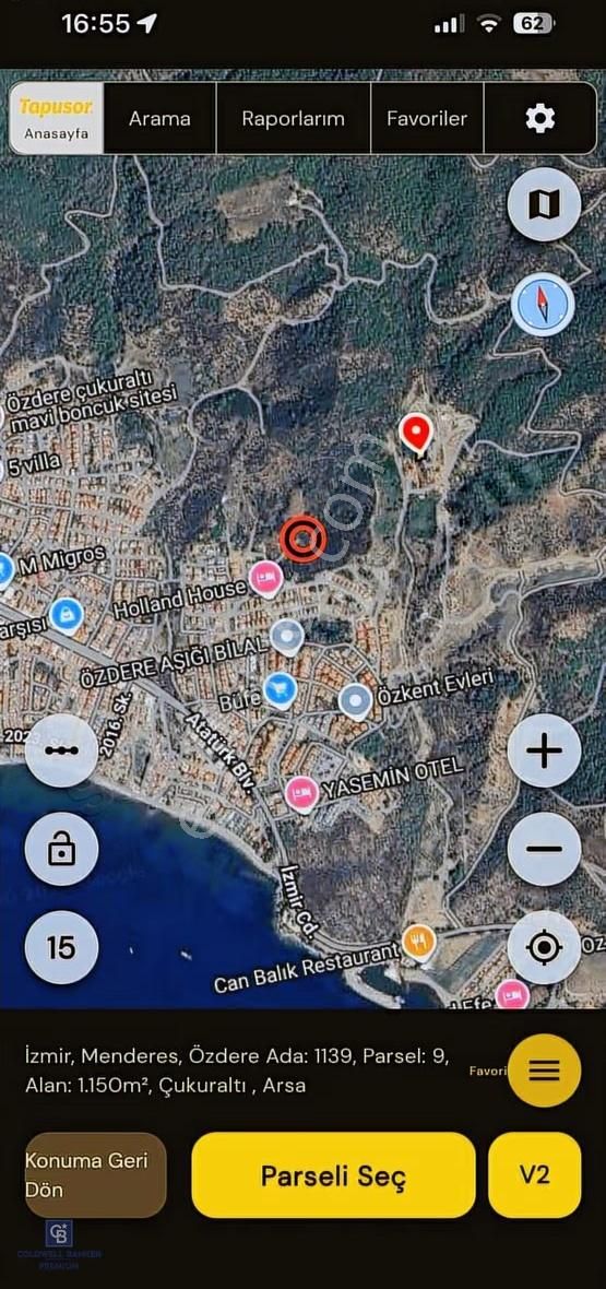 Menderes Özdere ! Deniz Manzaralı ! Satılık Villa Arsası ! - Görsel 5