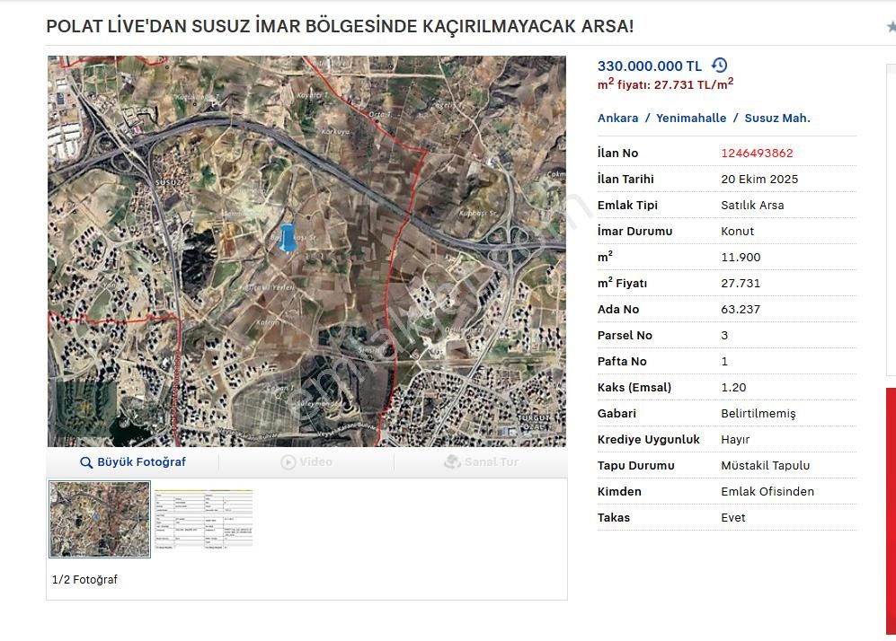 Polat Live'dan Susuz İmar Bölgesinde Kaçırılmayacak Arsa!