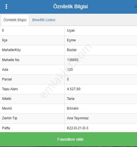 Uşak Eşme Bozlar Köyü’nde 4527 M² Tarla Satılıktır - Görsel 5